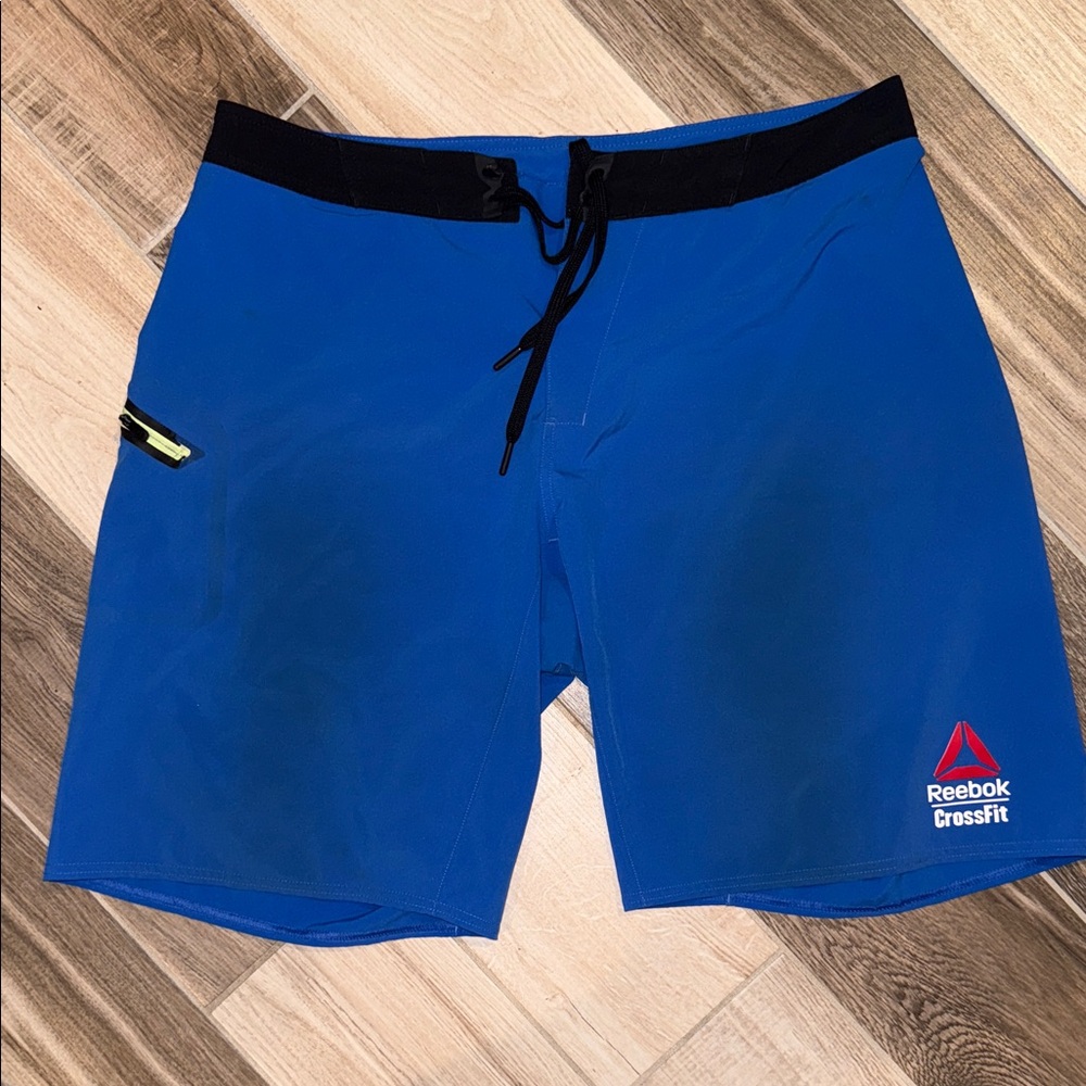 Reebok CrossFit Men's Blue and Black Board Shorts 34